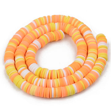 1 Strand, 6mm, Heishi Beads, Environmental Handmade Polymer Clay Beads, Disc/Flat Round  in Multi Shades